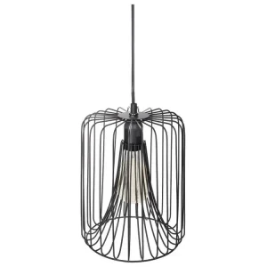 Luminaire de plafond encastrable Luminaire Suspension en Métal filaire Noir D 20 cm