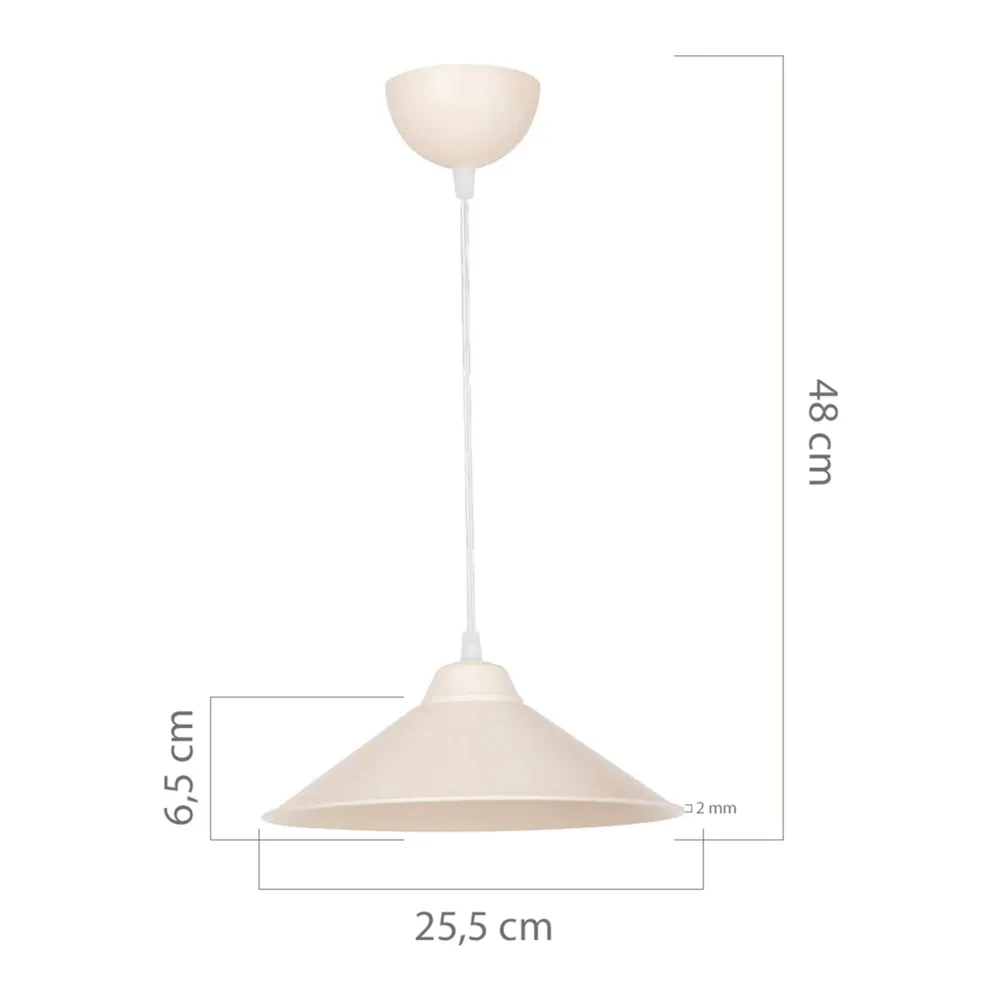 Luminaire de plafond encastrable Lustre lampe lumière suspendu suspension hereford en plastique hauteur 48 cm E27 blanc /...
