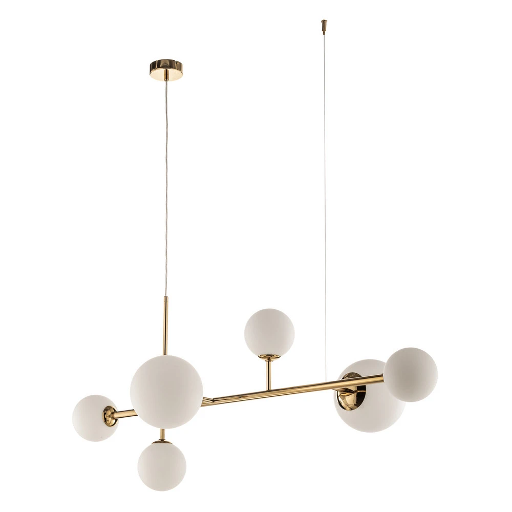 Luminaire de plafond encastrable Suspension Dione, à 6 lampes, dorée