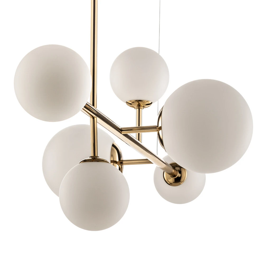 Luminaire de plafond encastrable Suspension Dione, à 6 lampes, dorée