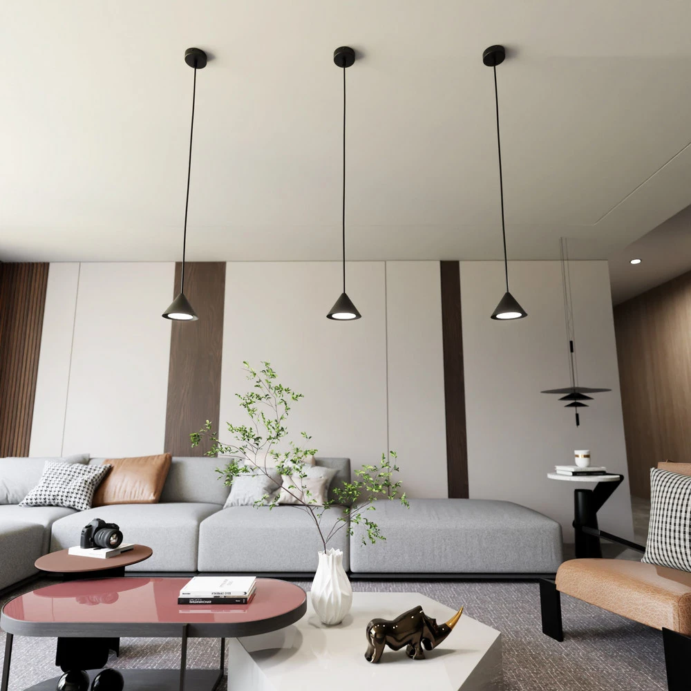 Luminaire de plafond encastrable Suspension Elit, 1 lampe, noir, métal