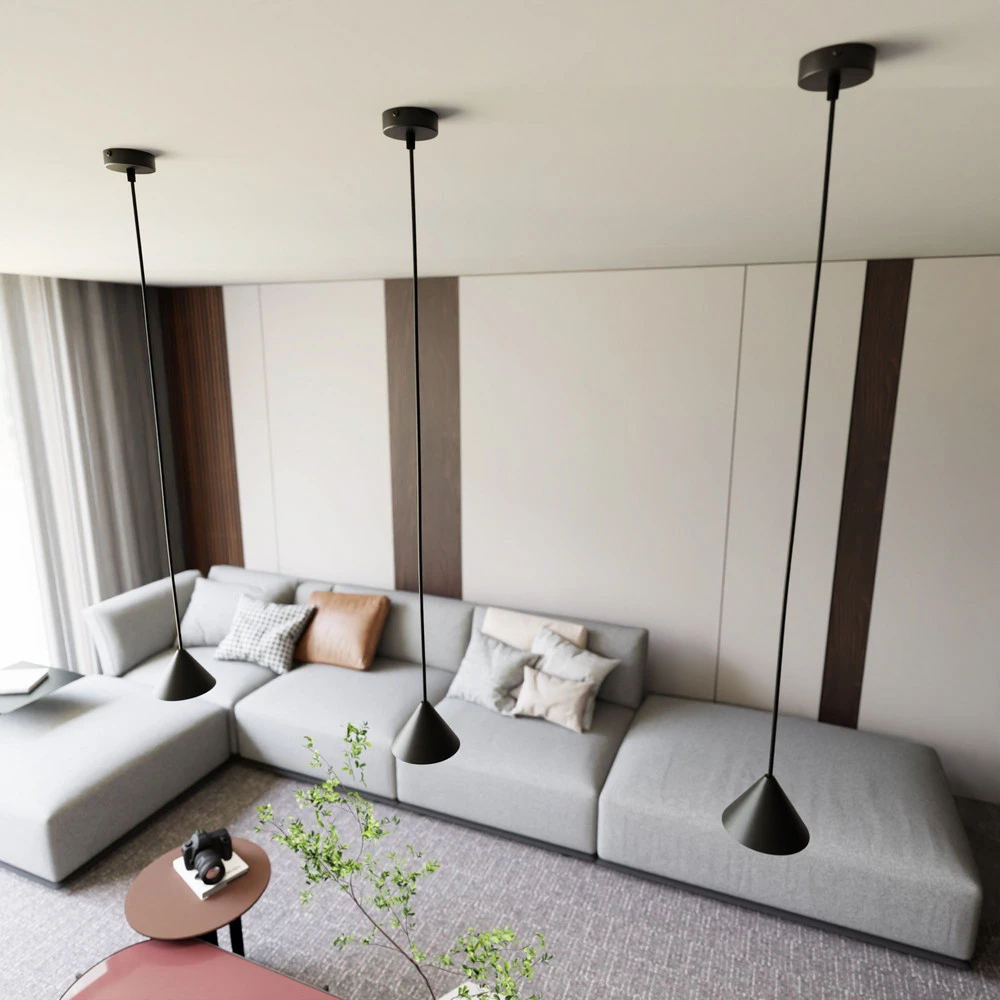 Luminaire de plafond encastrable Suspension Elit, 1 lampe, noir, métal