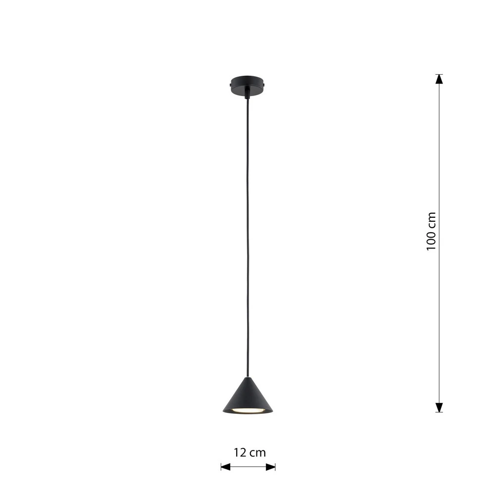 Luminaire de plafond encastrable Suspension Elit, 1 lampe, noir, métal