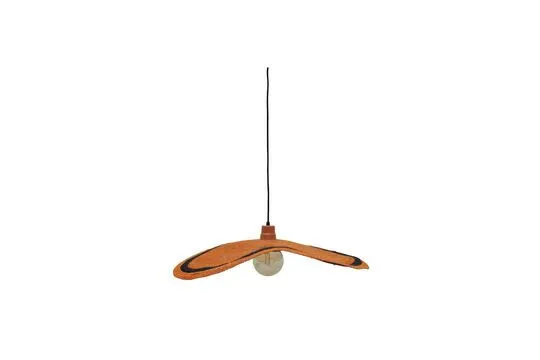 Luminaire de plafond encastrable Suspension en fibre naturelle orange et rayure Uluwatu Chehoma - 75cm