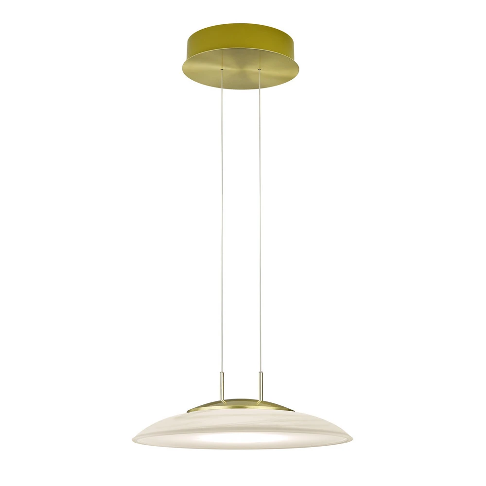 Luminaire de plafond encastrable Suspension LED Findus, laiton mat/blanche