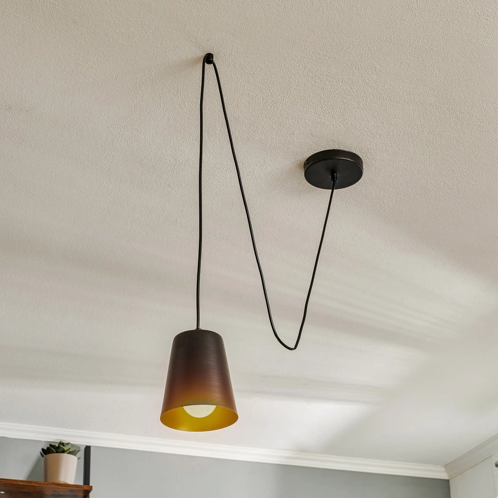 Luminaire de plafond encastrable Suspension Link, à 1 lampe, noire