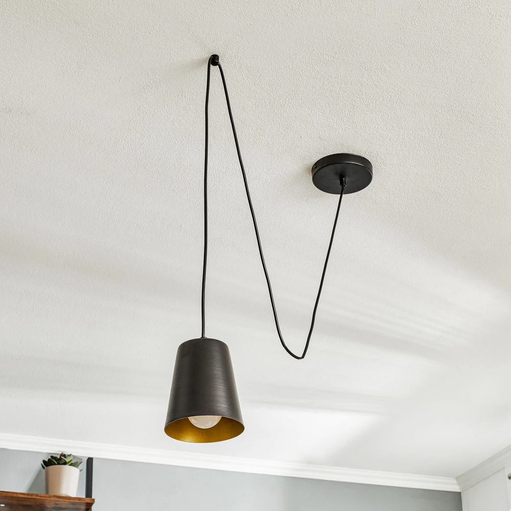 Luminaire de plafond encastrable Suspension Link, à 1 lampe, noire