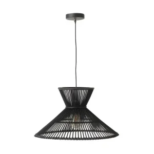 Luminaire de plafond encastrable Suspension Luminaire Couche Bamboo Noir Miniature - L 53 x l 53 x H 30 cm