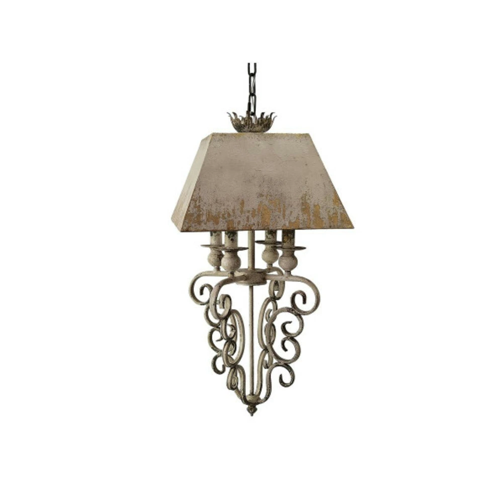 Luminaire de plafond encastrable Suspension métal néoclassique (37,5 x 37,5 x 73,5 cm)