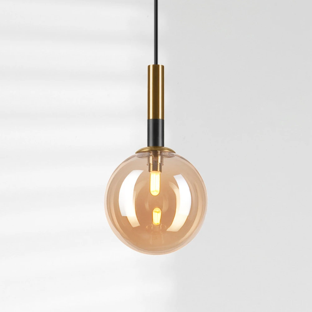 Luminaire de plafond encastrable Suspension Natalia, 1 lampe, verre, or