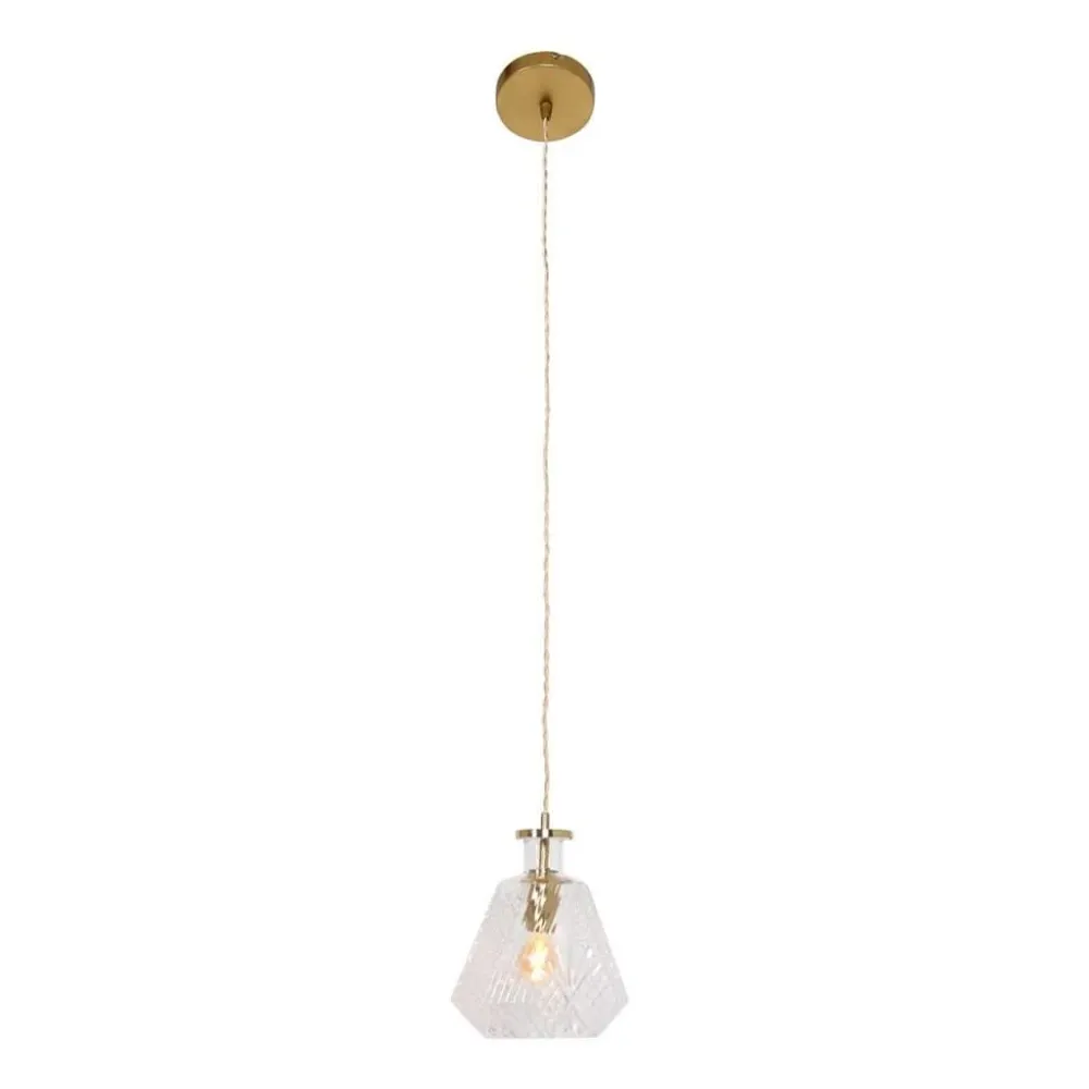 Luminaire de plafond encastrable Suspension En Verre Et Laiton | Grazio