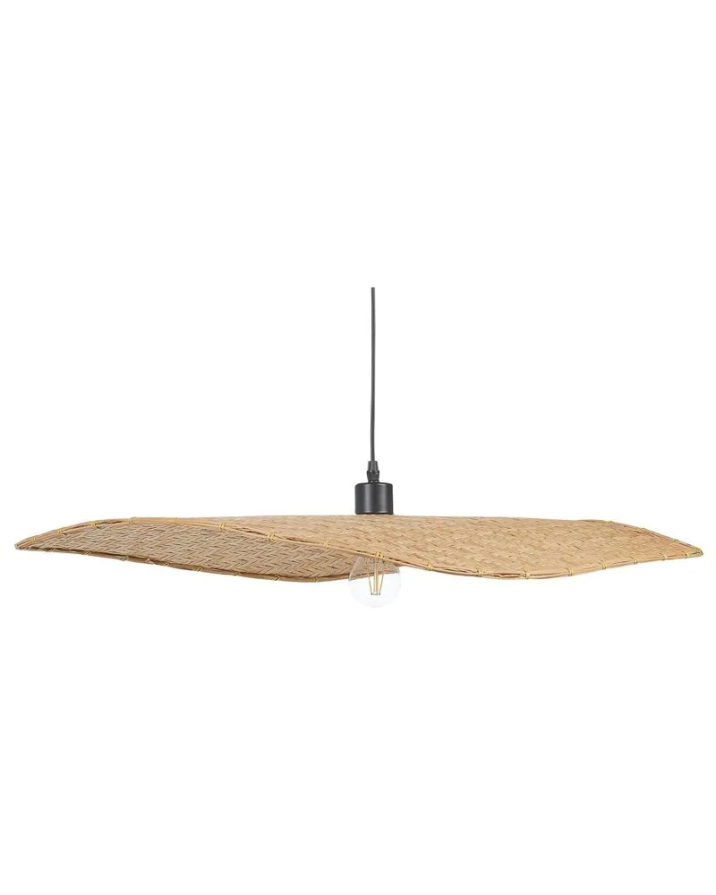 Luminaire de plafond à panneaux Lampe à suspendre en bambou bois évident GALANA