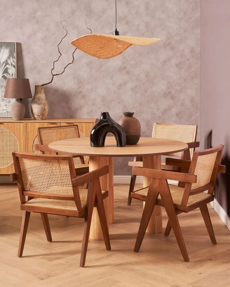 Luminaire de plafond à panneaux Lampe à suspendre en bambou bois évident GALANA