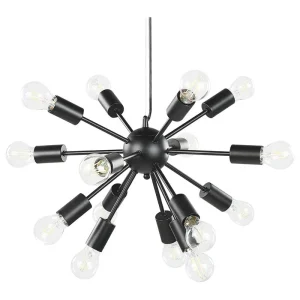 Luminaire de plafond à panneaux Lampe à suspension 15 lumières métal noire BALAGAS