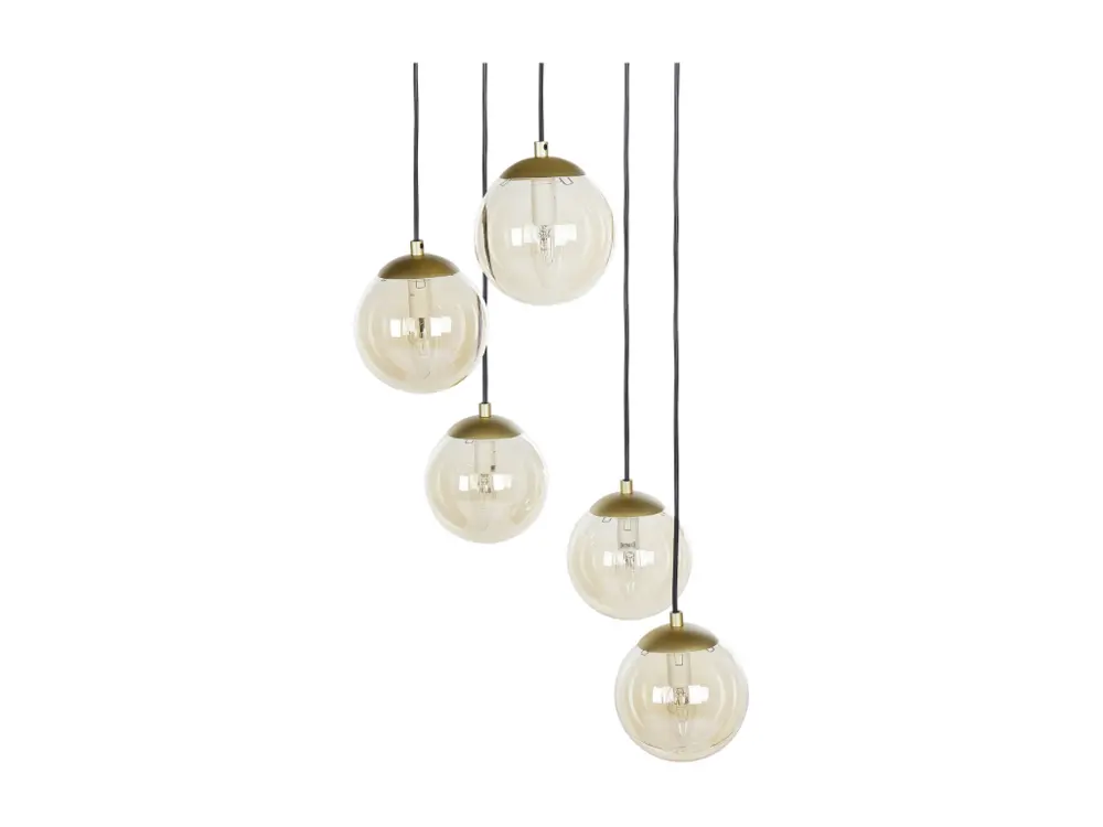 Luminaire de plafond à panneaux Lampe suspension en verre doré NOEL