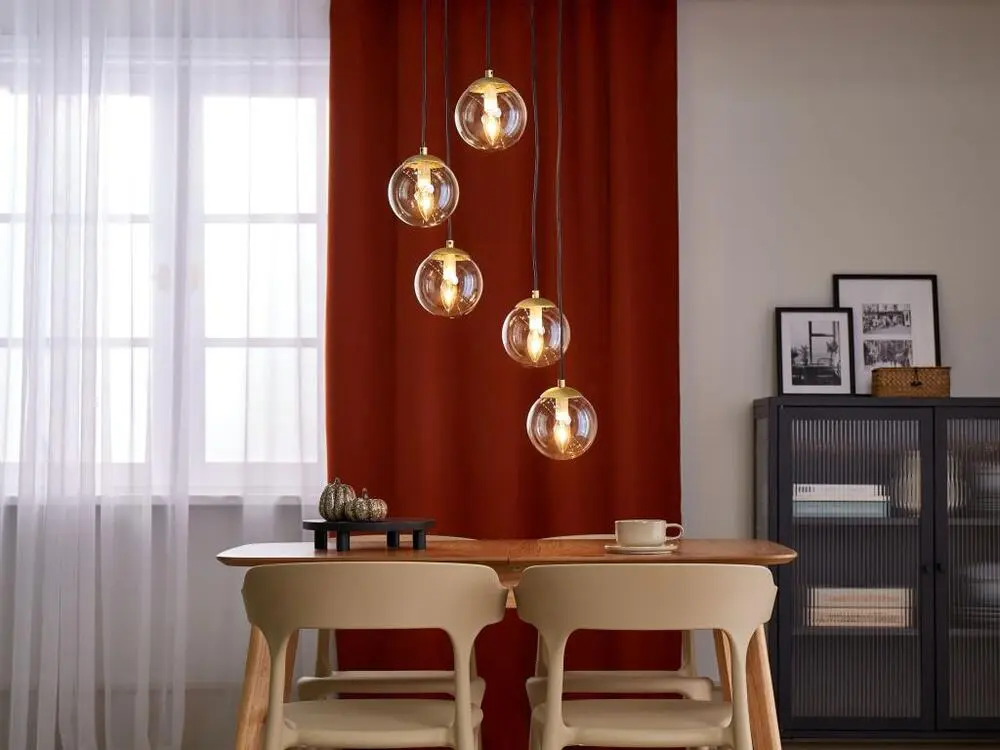 Luminaire de plafond à panneaux Lampe suspension en verre doré NOEL