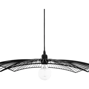 Luminaire de plafond à panneaux Luminaire Suspension en Métal filaire Noir D 58 cm