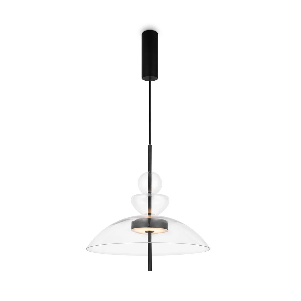 Luminaire de plafond à panneaux Maytoni suspension LED Bangkok, Ø 40 cm, voir à travers, verre