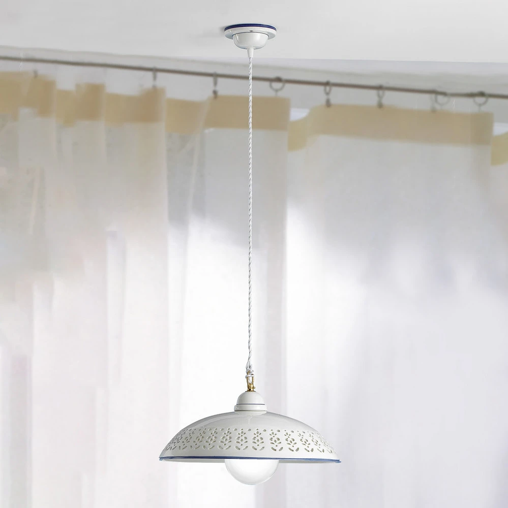 Luminaire de plafond à panneaux Suspension blanche SFILATA en céramique