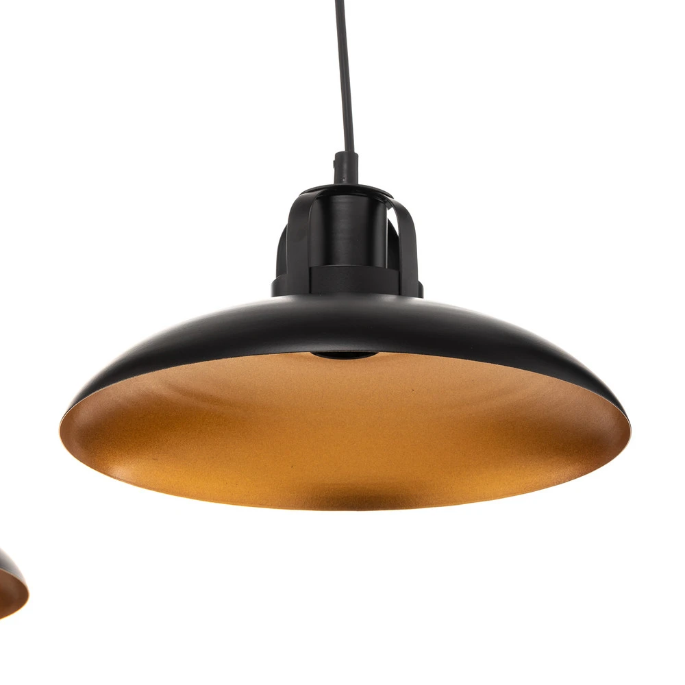 Luminaire de plafond à panneaux Suspension Felix, noir/doré rétro, 2 lampes