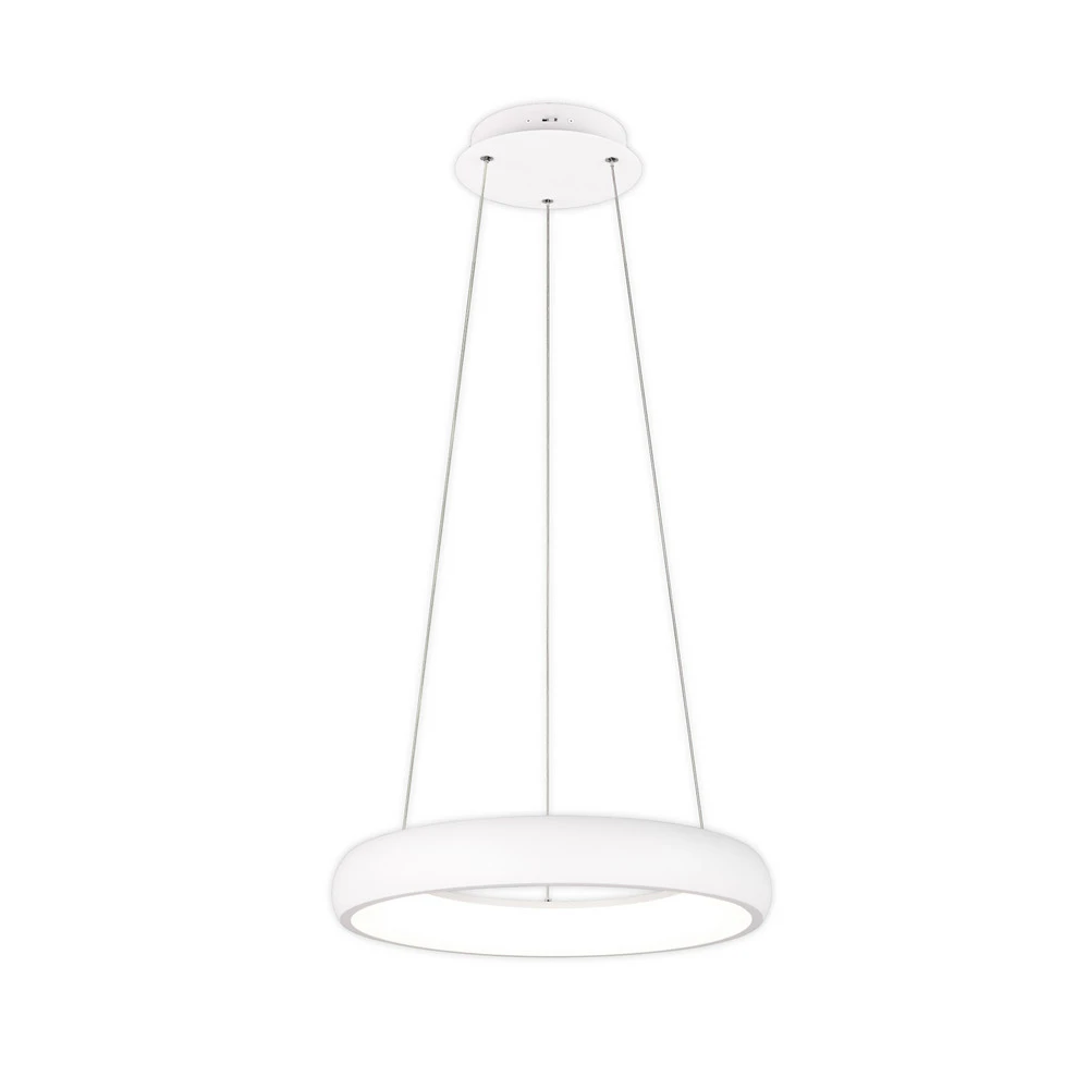 Luminaire de plafond à panneaux Suspension LED Cardona, Ø 46,5 cm, blanc, CCT, métal