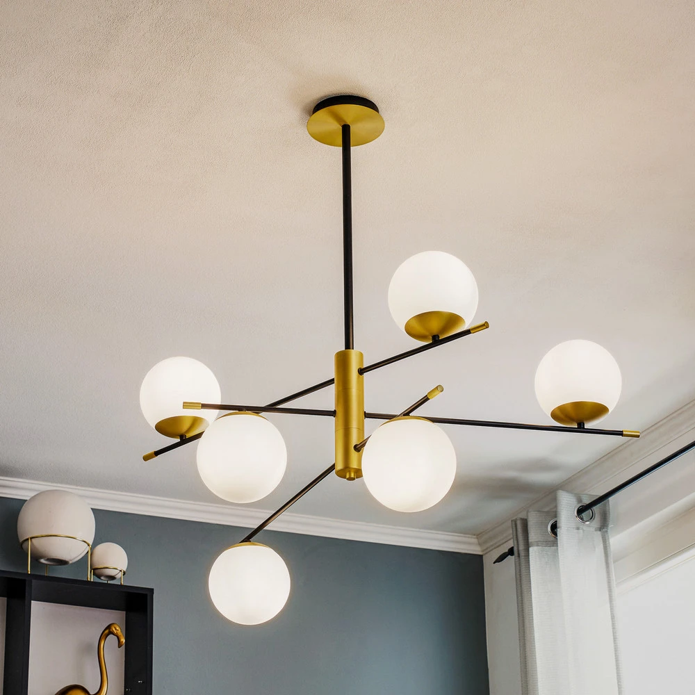Luminaire de plafond à panneaux Suspension Nostalgia, à 6 lampes