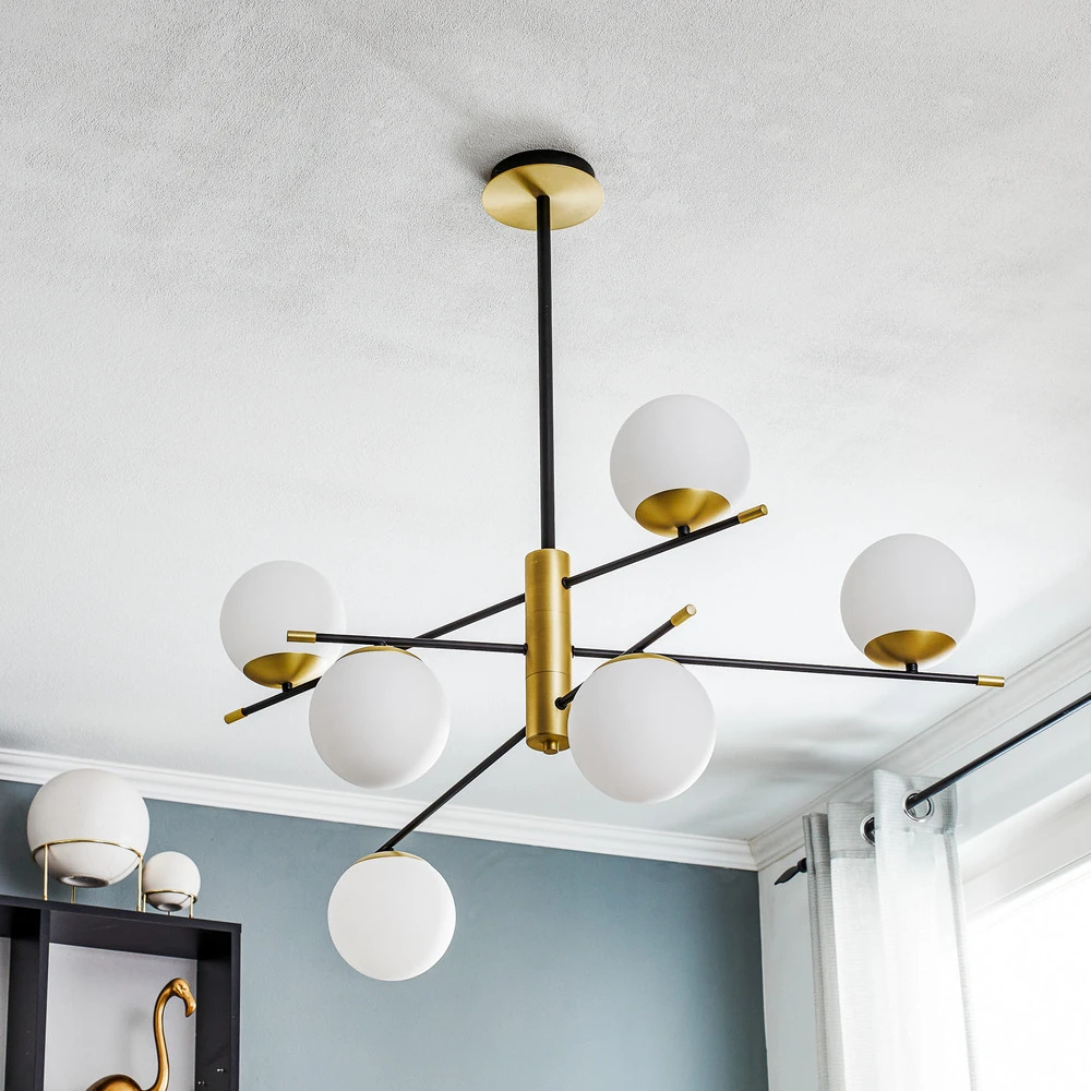 Luminaire de plafond à panneaux Suspension Nostalgia, à 6 lampes