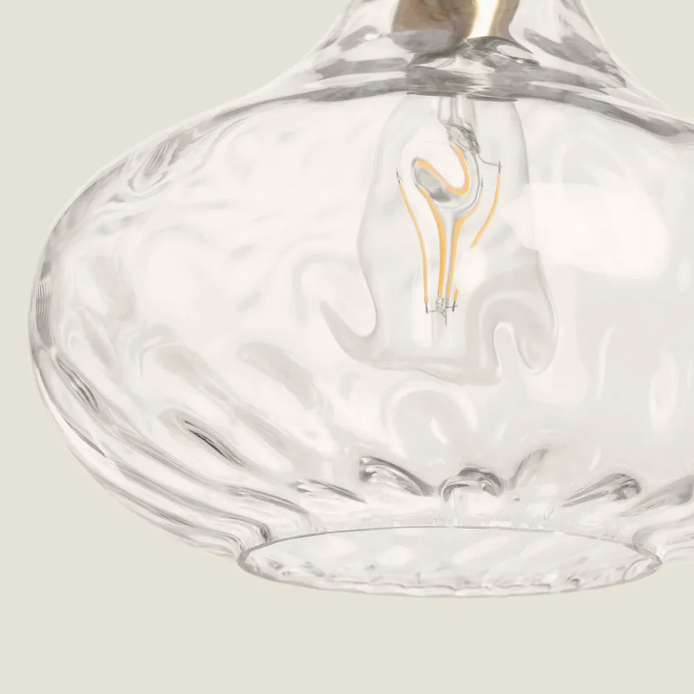 Luminaire suspendu avec verre, doté d'éclairage LED et design Tassel. IP44 pour salle de bain