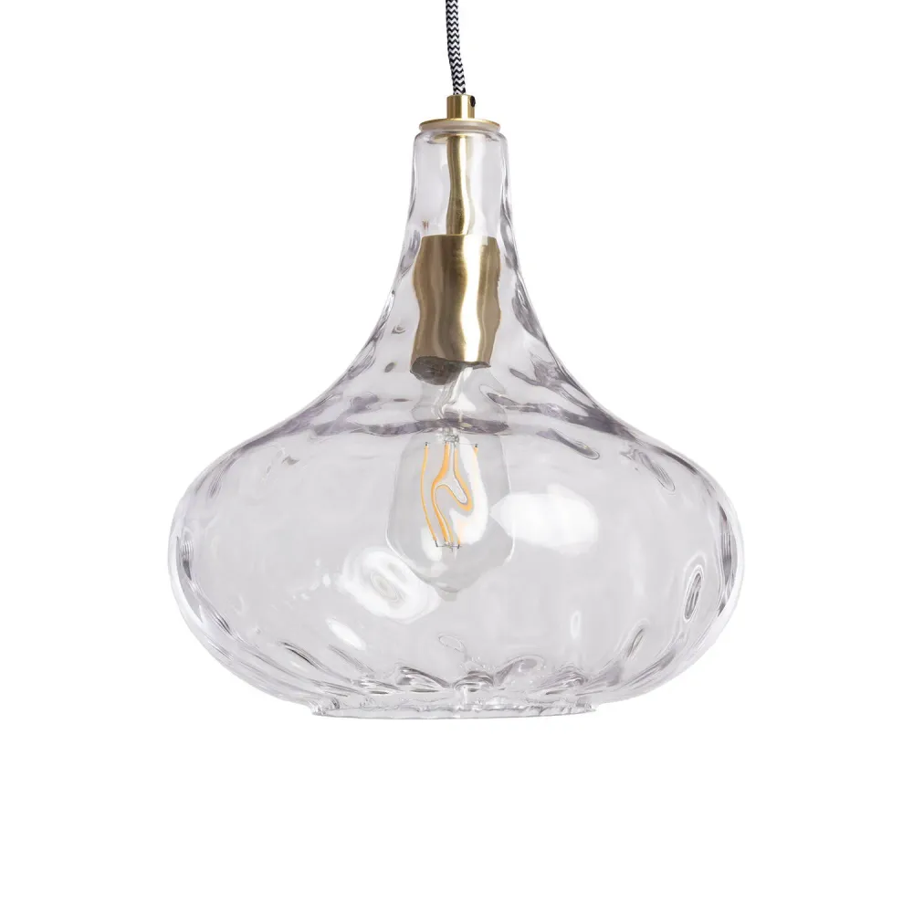 Luminaire suspendu avec verre, doté d'éclairage LED et design Tassel. IP44 pour salle de bain