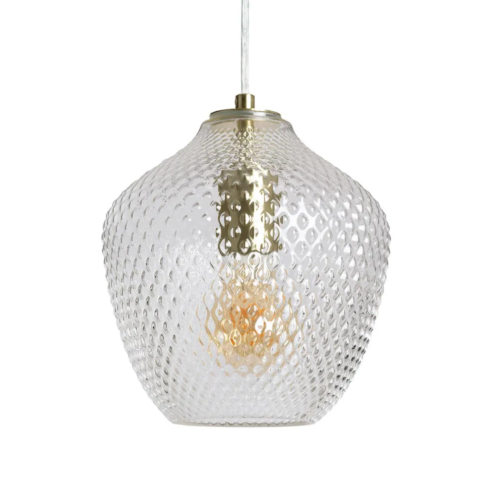Luminaire suspendu combinant métal et verre avec éclairage LED. (Carré 30x30cm)