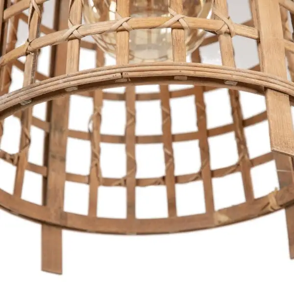 Luminaire Suspendu Design Balinais Home Decor Bambou Naturel - Éclaire avec LED intégrée non remplaçable