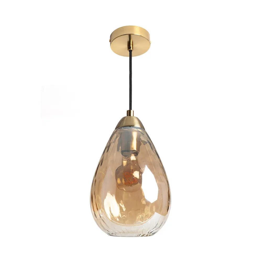 Luminaire suspendu Eloy avec éclairage LED intégré et ornements en cristal avec LED intégrée non remplaçable
