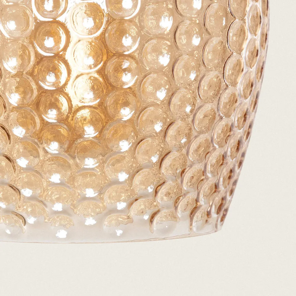 Luminaire suspendu en métal et verre avec éclairage LED Bernie avec fixation réglable