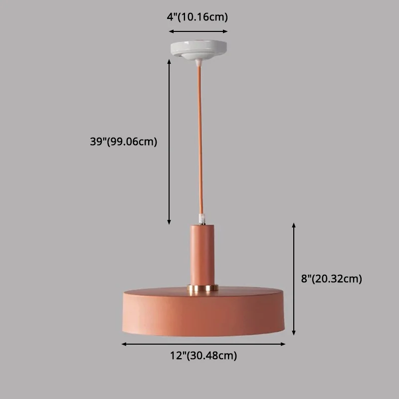 Luminaire suspendu en plaque métallique, luminaire suspendu de Style novateur pour chambre à coucher avec diffuseur opale