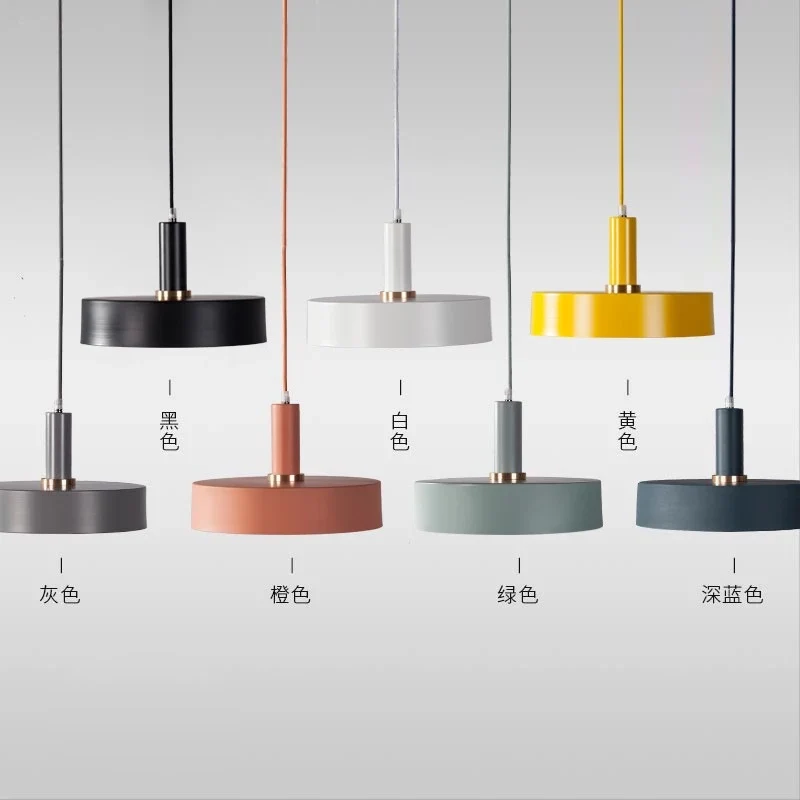 Luminaire suspendu en plaque métallique, luminaire suspendu de Style novateur pour chambre à coucher avec diffuseur opale