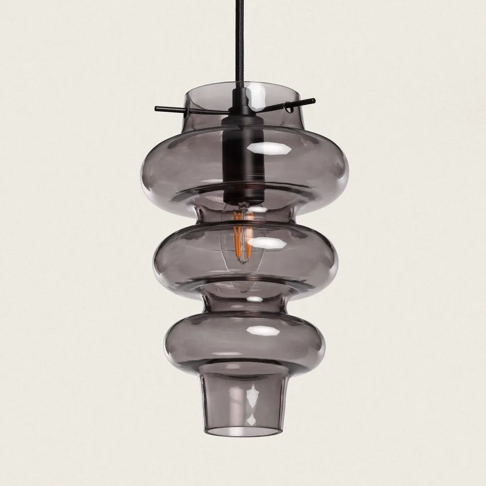 Luminaire suspendu Telder en verre avec éclairage LED (Carré 30x30cm)
