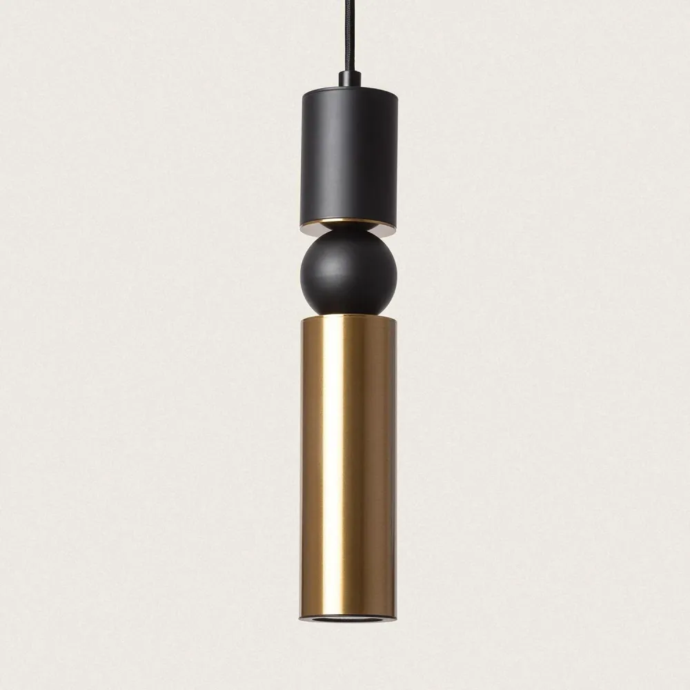Luminaire suspendu en verre et métal avec éclairage LED Luyo pour entrée et couloir