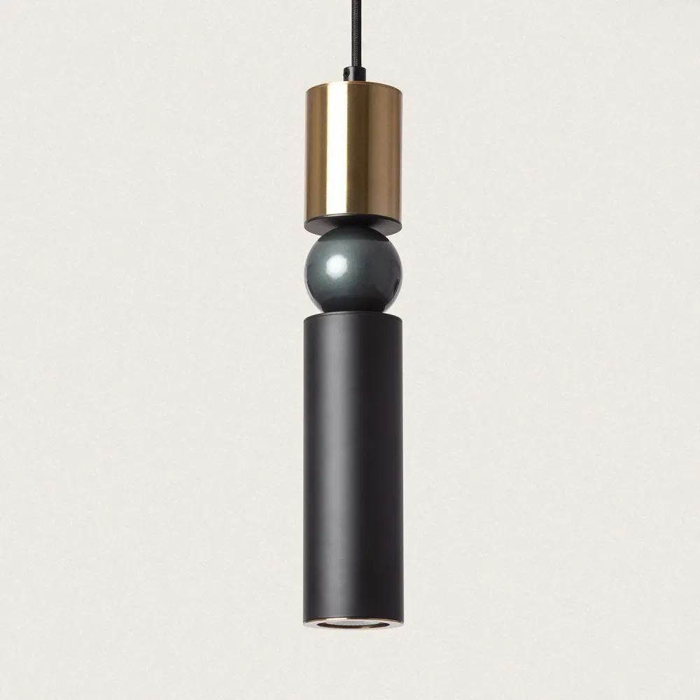 Luminaire suspendu en verre et métal avec éclairage LED Luyo pour entrée et couloir