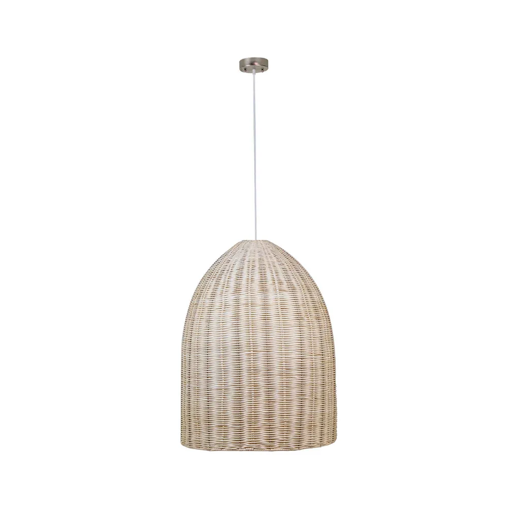 Luminaire suspendu Waterloo en rotin, naturel (Carré 30x30cm)