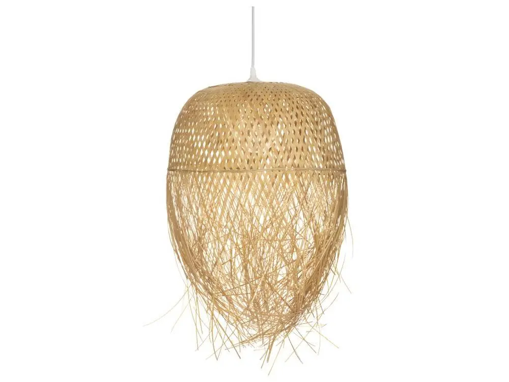Luminaire Suspension en Bambou Naturel D 40 cm avec diffuseur opale