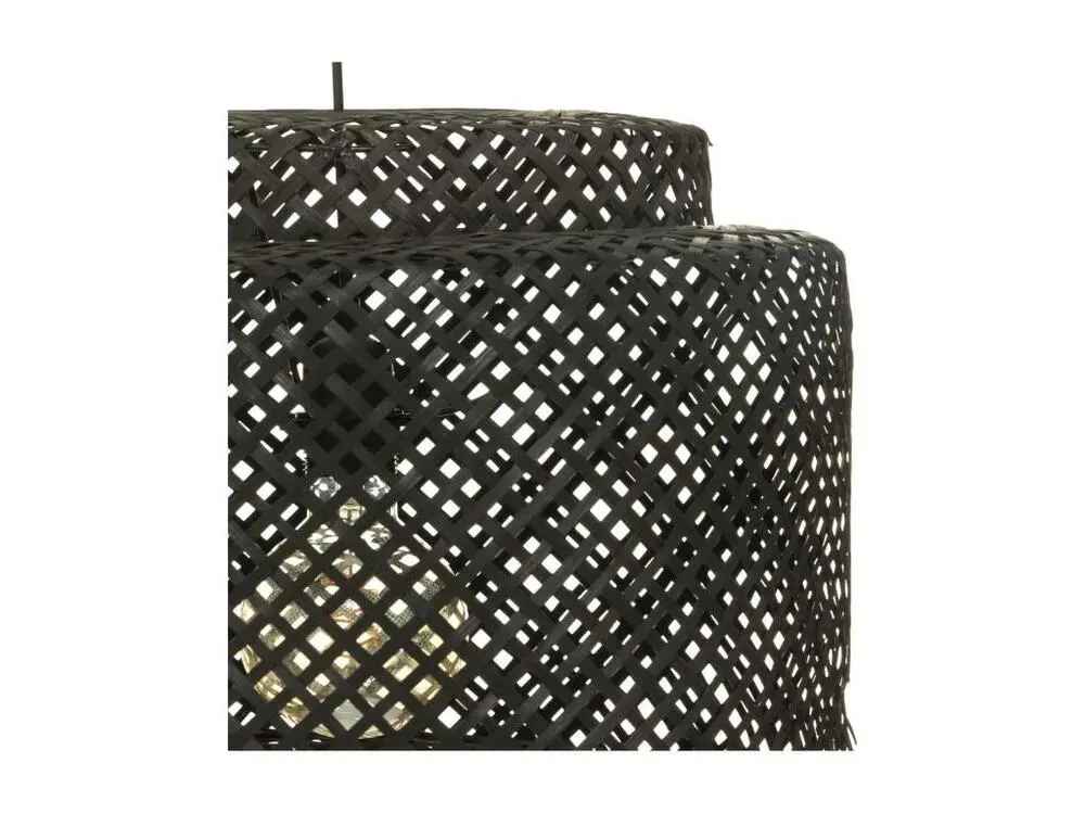 Luminaire Suspension en Bambou Noir D 40 cm Sans outil d'installation