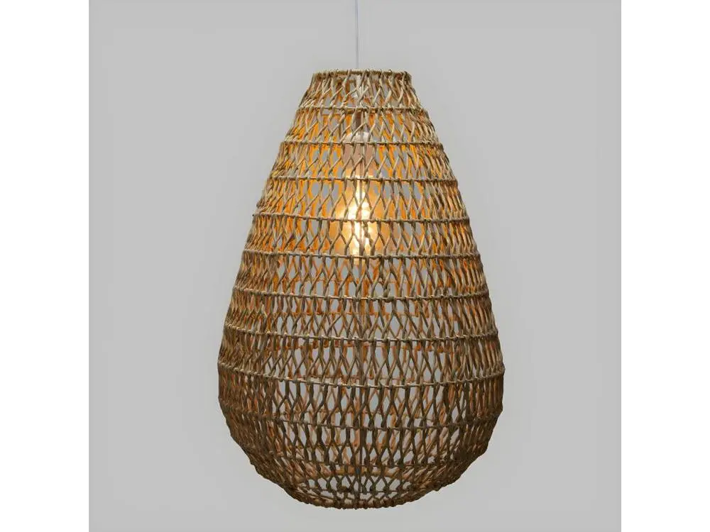 Luminaire Suspension en Métal & Papier D 37.5 cm Crème pour entrée et couloir