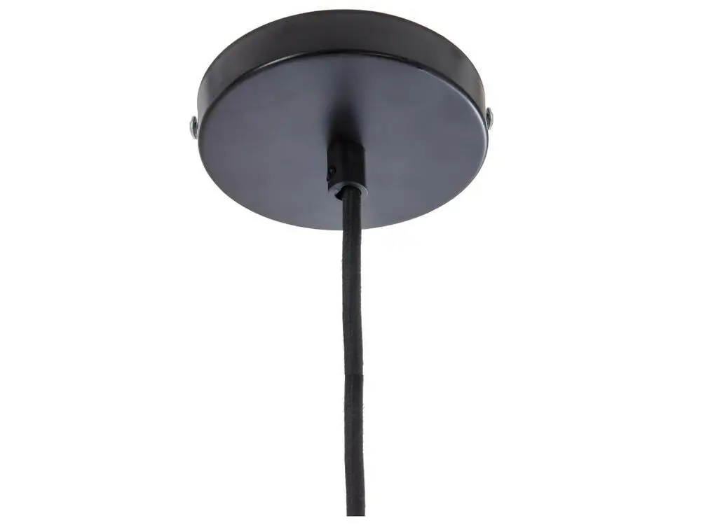 Luminaire Suspension en Métal Filaire Noir et Rotin D 35 cm avec fixation réglable