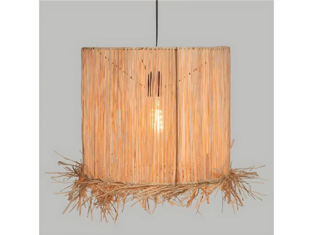 Luminaire Suspension en Raphia naturel D 30 cm Sans outil d'installation