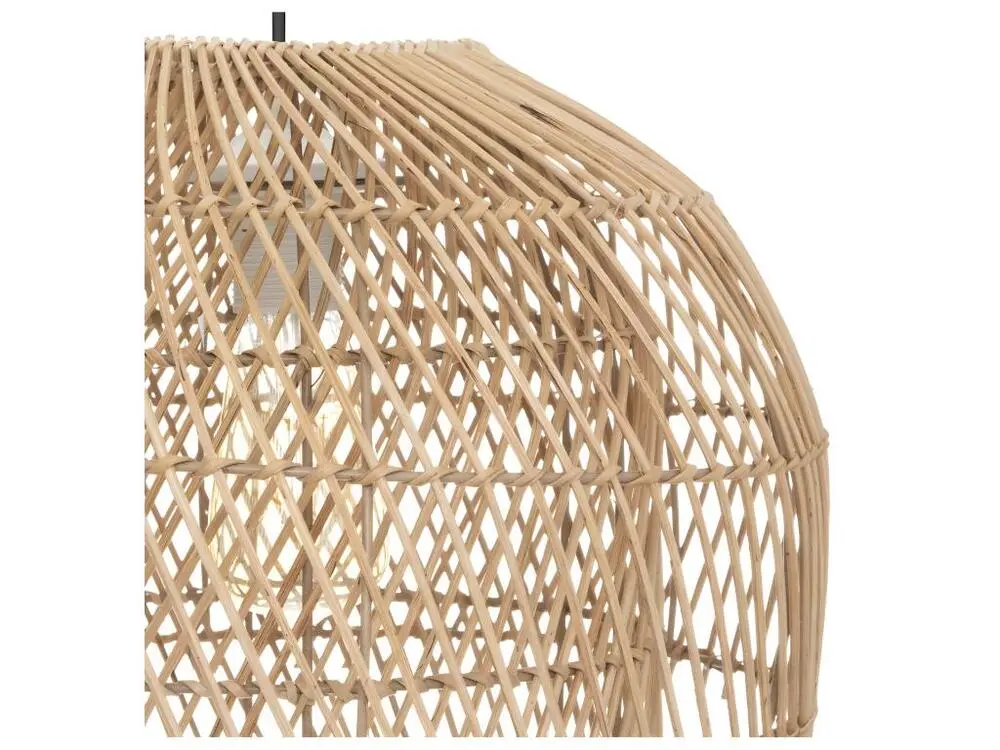 Luminaire Suspension en Rotin et Métal D 38 cm - Installation Facile