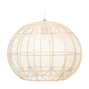 Luminaire Suspension en Rotin naturel D 38 cm pour entrée et couloir