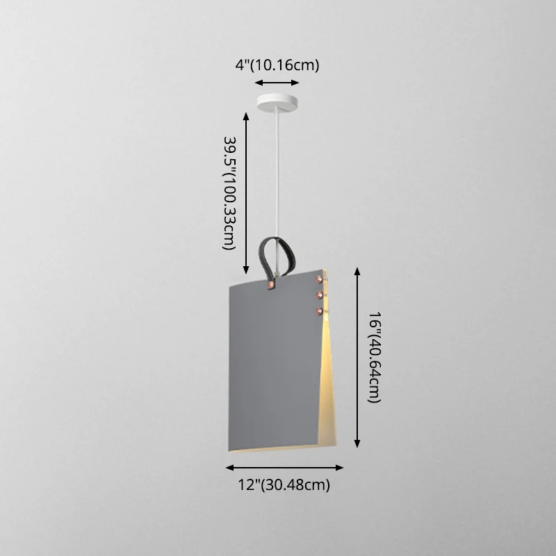 Luminaires suspendus en métal Art déco tendance 1 lumière suspension rectangulaire simple