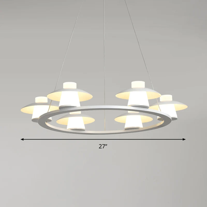 Lustre en acrylique champignon suspendu moderniste à 6/8 têtes, plafonnier LED blanc à lumière chaude/blanche avec fixatio...