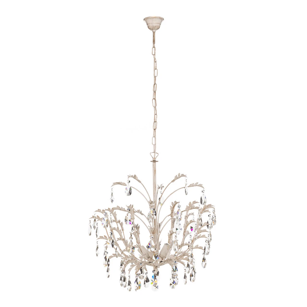 Lustre Cesta, cinq lampes avec cristaux avec fixation réglable