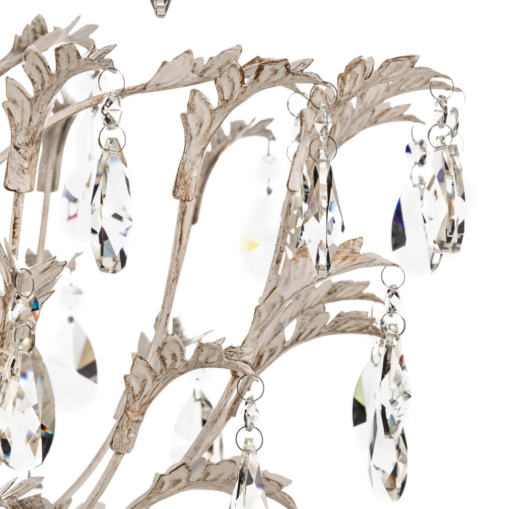 Lustre Cesta, cinq lampes avec cristaux avec fixation réglable